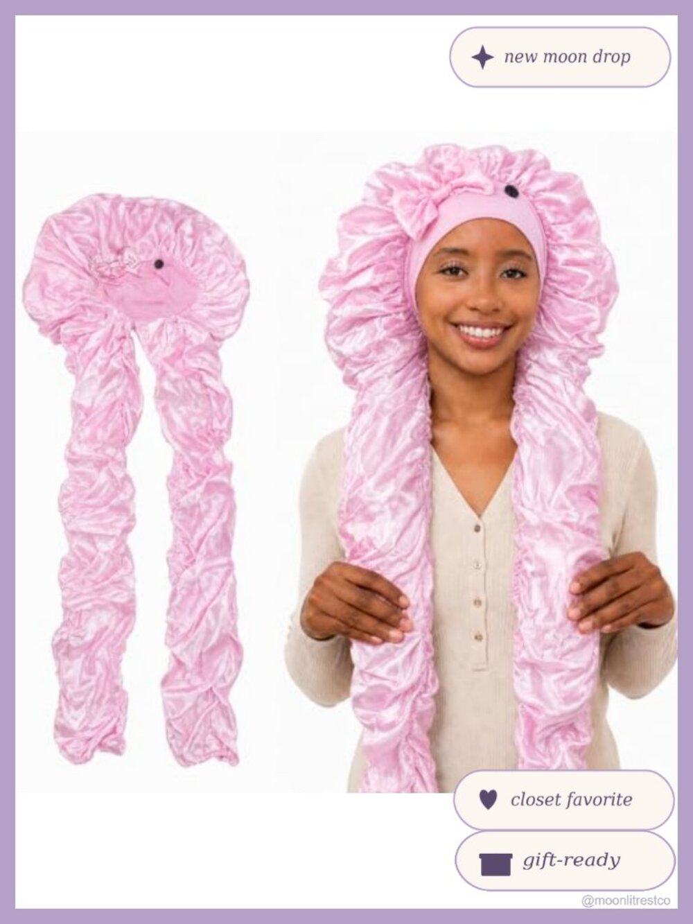 Long Hair Silk Bonnet Sleep Cap Braid Dreadlocks Loc Crochet